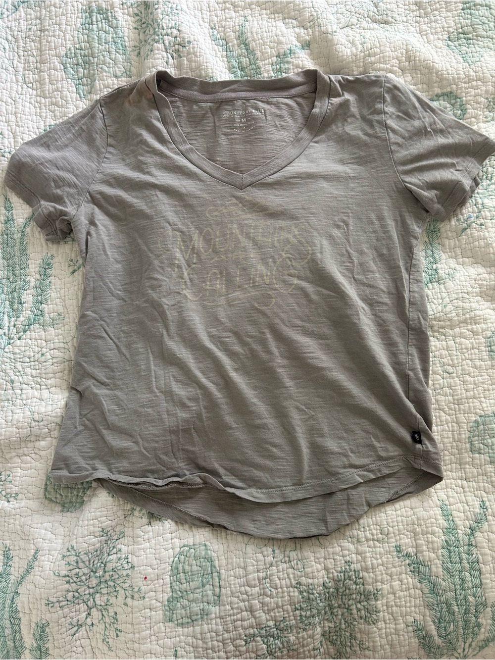 United By Blue Light Gray V-Neck Short Sleeve Tee